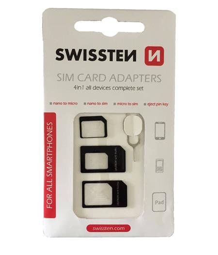 Swissten SIM Adapter 4in1; 85002300