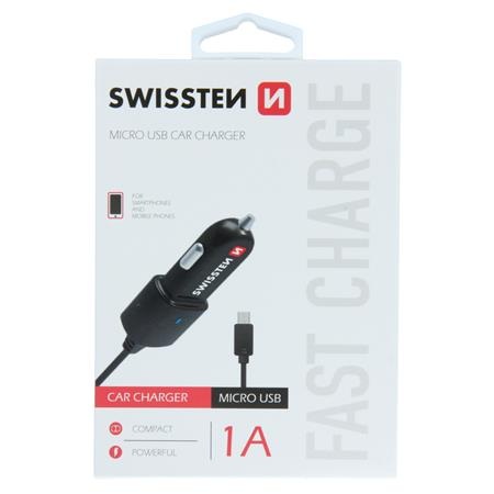 Swissten CL Adapter USB 1A power + integrovaný MicroUSB (1.5m); 20111100