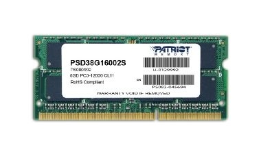 Patriot Signature Line 8GB DDR3 1600 SODIMM ; PSD38G16002S