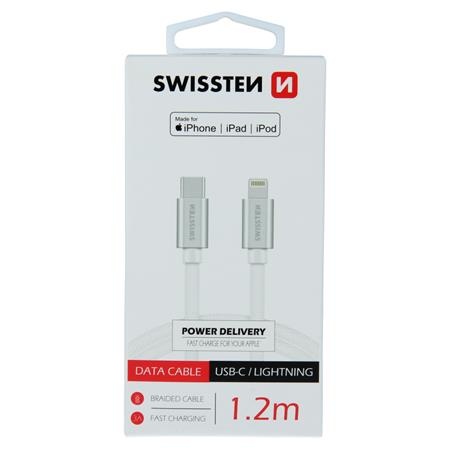 Swissten datový kabel textile USB-C / Lightning Mfi 1