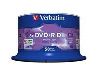 Verbatim DVD+R(50-pack)/Double Layer/Spindle/ 8X 8.5GB Matt Silver 43758; 43758