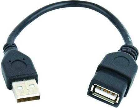 Kabel GEMBIRD USB A-A 15cm 2.0 prodlužovací HQ Black