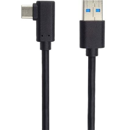 PremiumCord Kabel USB typ C/M zahnutý konektor 90° - USB 3.0 A/M