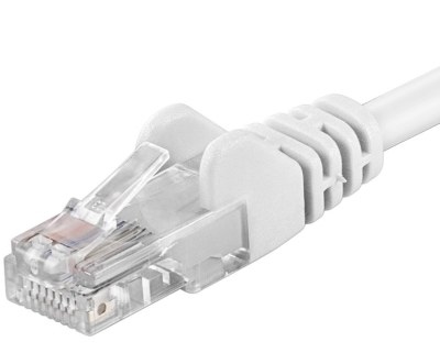 PremiumCord Patch kabel UTP RJ45-RJ45 level 5e 0.5m bílá; sputp005W