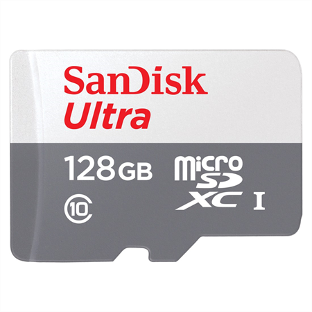 SanDisk Ultra microSDXC 128GB 100MB/s Class 10 UHS-I; SDSQUNR-128G-GN3MA