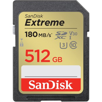 SanDisk Extreme 512 GB SDXC Memory Card 180 MB/s and 130 MB/s