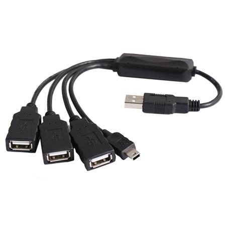 PremiumCord USB2.0 HUB 4-portový Black cable; ku2hub4wk