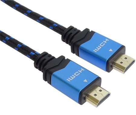 PremiumCord Ultra HDTV 4K@60Hz kabel HDMI 2.0b kovové+zlacené konektory 3m bavlněné opláštění kabelu; kphdm2m3