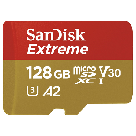 SanDisk Extreme microSDXC 128 GB pro akční kamery + SD Adapter 170MB/s and 80MB/s