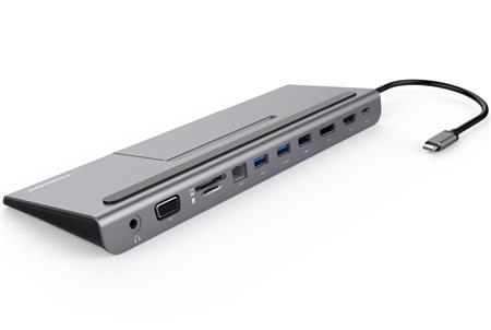 PremiumCord USB-C Full Size MST Dokovací stanice vhodná pod notebook; ku31dock13