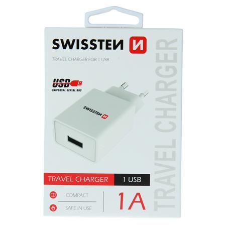 Swissten síťový adaptér smart IC 1X USB 1A power