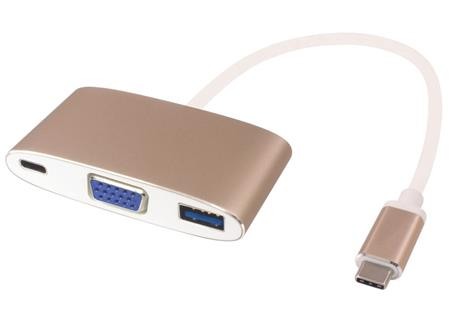 PremiumCord Převodník USB3.1 na VGA + USB3.0 + PD ( USB Power Delivery ); ku31vga02