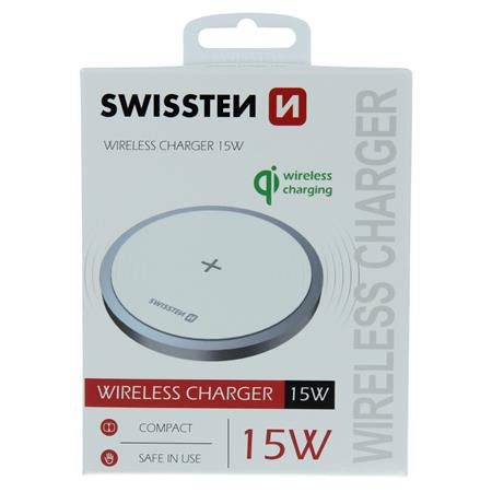 Swissten Wireless nabíječka 15W bílá; 22055505