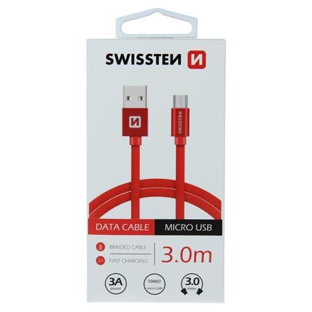 Swissten datový kabel textile USB / Micro USB 3