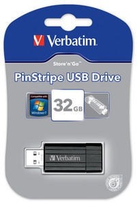 Verbatim USB Flash Disk Store 'n' Go PinStripe 32GB - Black 49317; 49317
