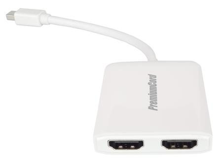 PremiumCord adaptér mini DisplayPort - 2x HDMI splitter