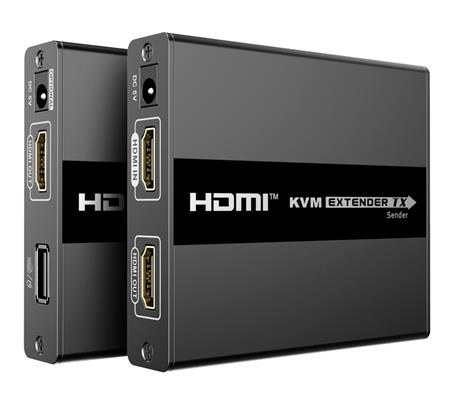 PremiumCord HDMI KVM extender s USB na 60m přes jeden kabel Cat5/6