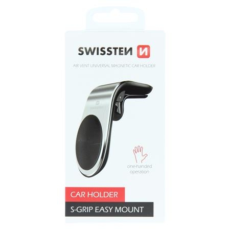 Swissten magnetický držák do ventilace auta Easy Mount silver; 65010701