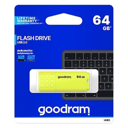 GoodRam UME2 64GB USB 2.0 Yellow; UME2-0640Y0R11