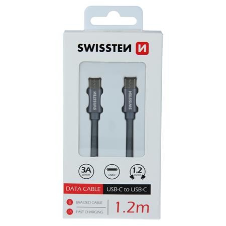 Swissten datový kabel textile USB-C / USB-C 1