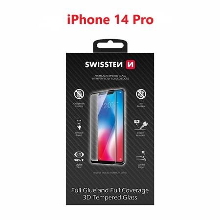 Swissten sklo ultra durable 3D full glue glass Apple iPhone 14 Pro černé; 64701910