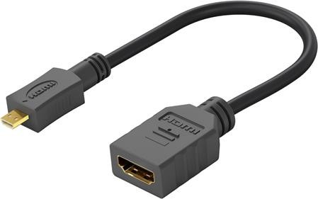 PremiumCord Flexi adaptér HDMI Typ A samice - micro HDMI Typ D samec pro ohebné zapojení; kphdma-35