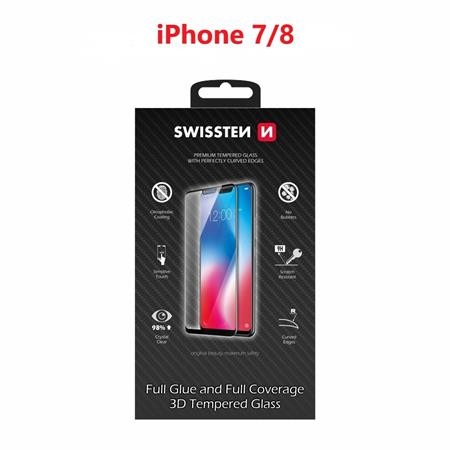 Swissten sklo ultra durable 3D full glue glass Apple Iphone 7/8 bílé; 64701701