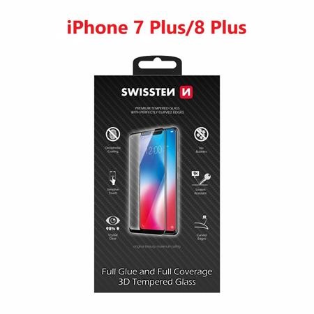 Swissten sklo ultra durable 3D full glue glass Apple Iphone 7 plus/8 plus bílé; 64701703