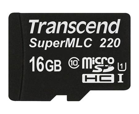 Transcend 16GB microSDHC220I UHS-I U1 (Class 10) SuperMLC průmyslová paměťová karta