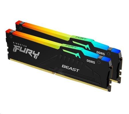 Kingston FURY Beast EXPO/DDR5/64GB/6000MHz/CL36/2x32GB/RGB/Black; KF560C36BBEAK2-64