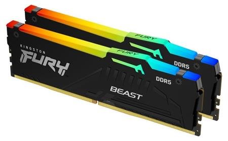 Kingston FURY Beast DDR5 64GB (Kit 2x32GB) 6000MT/s DIMM CL40 XMP RGB; KF560C40BBAK2-64