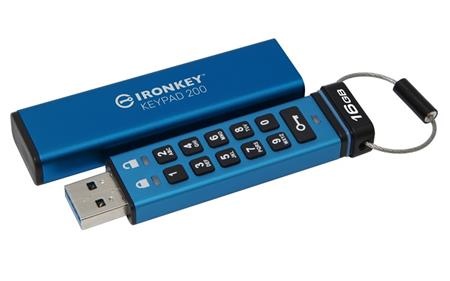 Kingston Flash Disk IronKey 16GB Keypad 200 encrypted USB flash drive; IKKP200/16GB