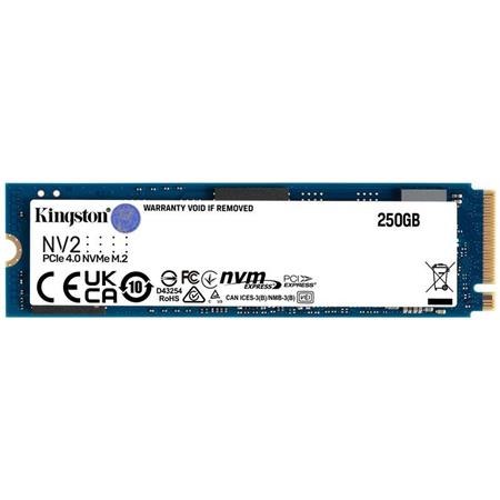 Kingston SSD 250GB NV2 M.2 2280 NVMe PCIe Gen (R: 3000MB/s; W:1300MB/s); SNV2S/250G