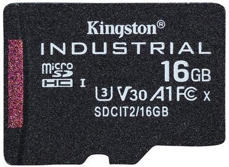 Kingston MicroSDHC karta 16GB Industrial C10 A1 pSLC Card Single Pack; SDCIT2/16GBSP