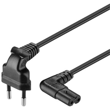 PremiumCord Kabel síťový 230V se zahnutými konektory 5m; kpspm5-90