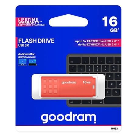 GoodRam UME3 16GB USB 3.0 Orange; UME3-0160O0R11