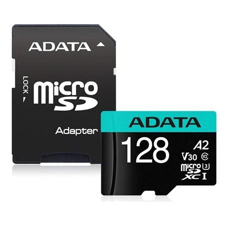 ADATA MicroSDXC 128GB U3 V30S až 95MB s + adaptér; AUSDX128GUI3V30SA2-RA1