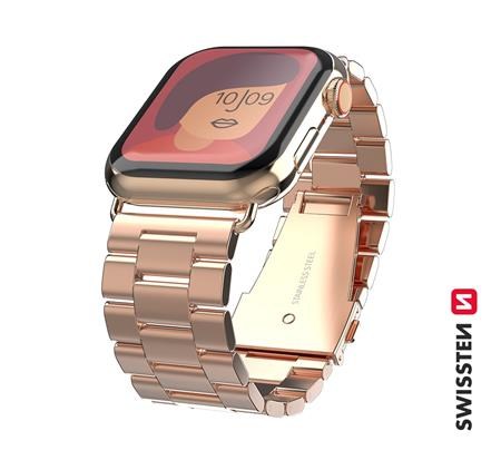 Swissten řemínek pro Apple Watch kovový 38-40 mm růžovo zlatý; 46000303