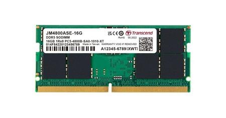 Transcend paměť 16GB SODIMM DDR5 4800 (JetRam) 1Rx8 2Gx8 CL40 1.1V; JM4800ASE-16G