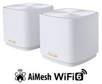Asus ZenWiFi XD4 Plus 2-pack white Wireless AX1800 Dual-band Mesh WiFi 6 System; 90IG07M0-MO3C20