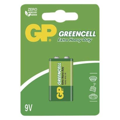 GP Zinková baterie Greencell 9V (6F22); B1251