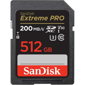 SanDisk Extreme PRO 512 GB SDXC Memory Card 200 MB/s and 140 MB/s