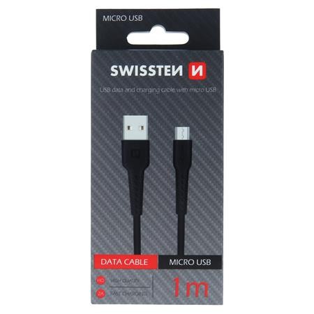 Swissten datový kabel USB / micro USB 1m černý; 71505520