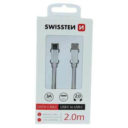 Swissten datový kabel textile USB-C - USB-C 2