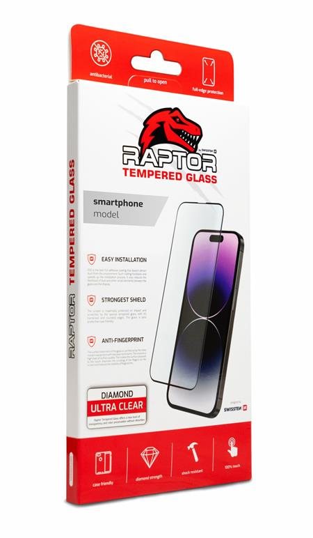 Swissten Raptor Diamond ultra Clear 3D temperované sklo Apple iPhone 15 Plus černé; 84501809
