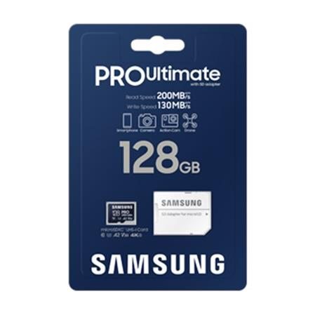 Samsung MicroSDXC 128GB PRO Ultimate + SD adaptér; MB-MY128SA/WW