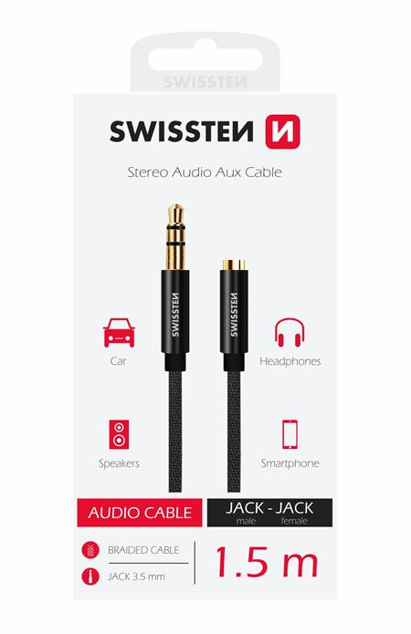 Swissten audio kabel textile 3
