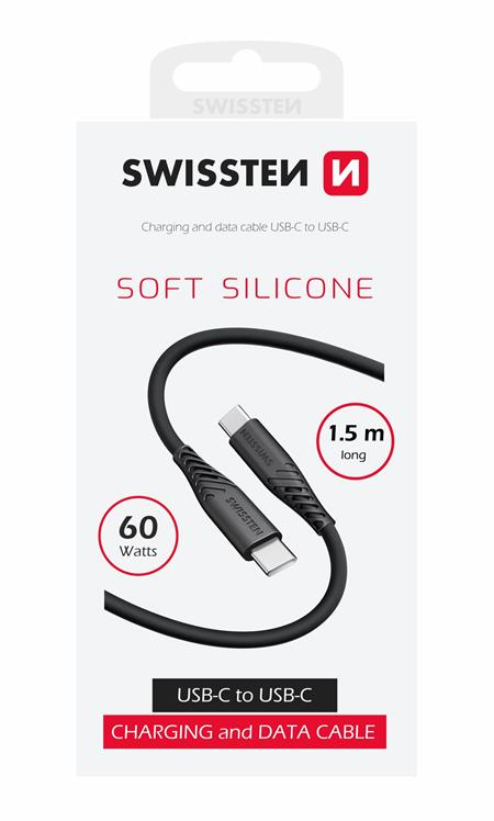 Swissten datový kabel soft silicone USB-C / USB-C 1