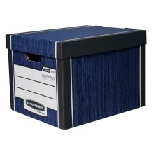 Archivační kontejner Fellowes Bankers Box Woodgrain modrá (2ks); FELARCHBBWB