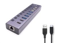 i-Tec USB 3.0 USB-C nabíjecí HUB 9port LAN + Power Adapter 60 W; CACHARGEHUB9LAN